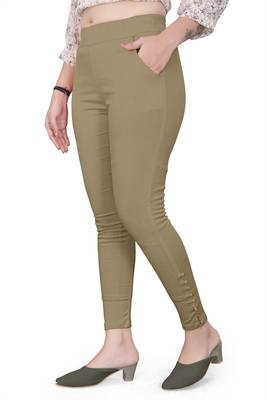 Cream plain cotton trousers 2
