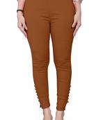 Brown plain cotton trousers