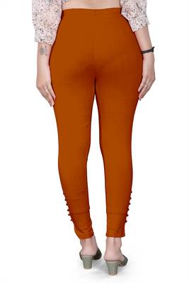 Brown plain cotton trousers 3
