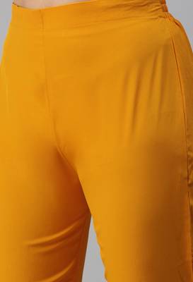 Yellow Sequence and Coding Embroidered Crepe Kurta Pant Set 4