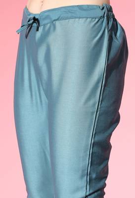 Blue Zari Sequence Embroidered Cotton Blend Straight Kurta Pant with Dupatta 4