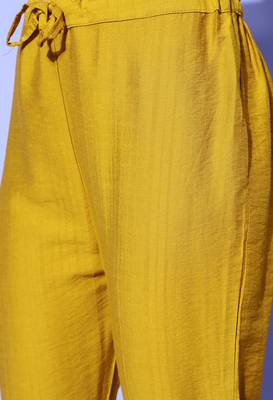 Mustard Sequence Zari Embroidered Nylon Viscose Kurta Pant with Dupatta 4