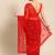 Red plain net saree with blouse