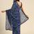 Dark blue plain chiffon saree with blouse