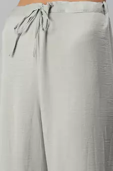 Green Embroidered Chiffon Kurta With Sharara and Net Dupatta