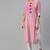Pink Ikat Printed With Tassels Cotton Blend Straight Kurta