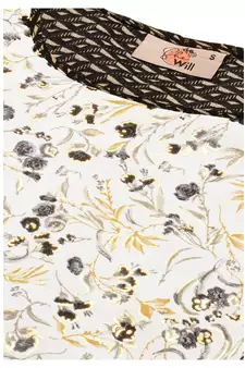 Black Gold Foil With Floral Printed Cotton Blend Straight Kurta