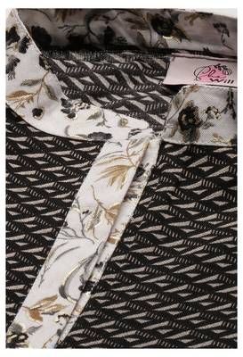 Black Gold Foil With Geometric Printed Cotton Blend Tunic 4