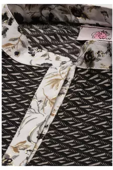 Black Gold Foil With Geometric Printed Cotton Blend Tunic