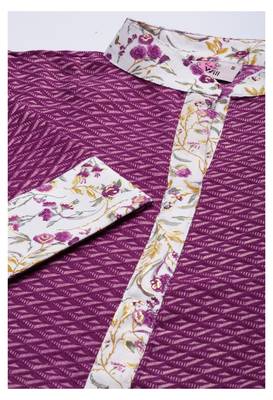 Wine Gold Foil With Geometric Printed Cotton Blend Tunic 4