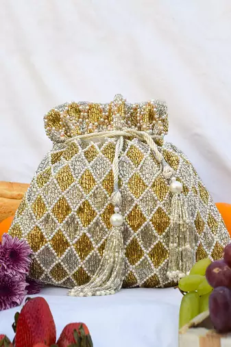 Rabia Potli White -Gold