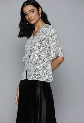 White printed crepe crop-tops 3