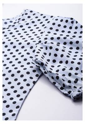 Blue printed crepe crop-tops 4