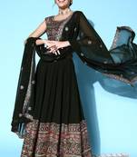 Green sequins georgette stitched lehenga