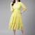 Yellow printed georgette short-dresses