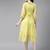 Yellow printed georgette short-dresses