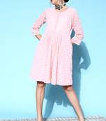 Peach printed georgette maxi-dresses