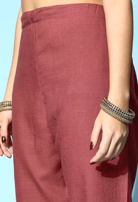 SheWill Peach Chinon Sequence Chain Embroidered Kurta Pant with Dupatta 4