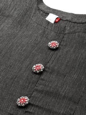 Grey plain cotton cotton-kurtis 2