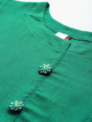 Sea-green plain cotton cotton-kurtis 2