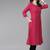 Rani-pink plain cotton cotton-kurtis