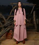 Pink  Shirt Twin Set