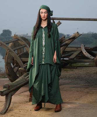 Emerald Green Shirt Kaftan Set 1