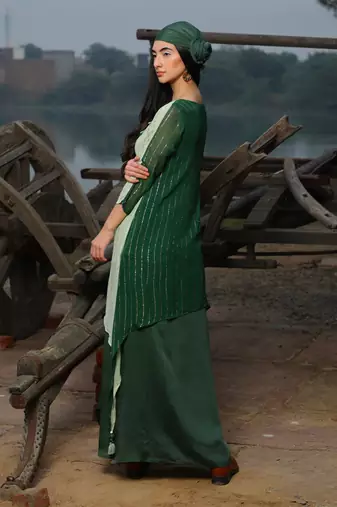 Sea Green & Emerald Green Tunic Set