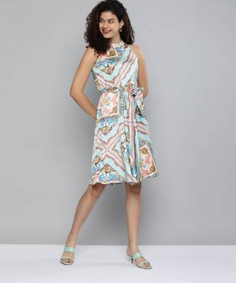 Multicolor printed satin maxi-dresses 5