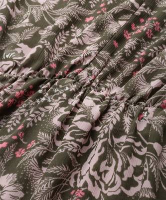 Olive printed georgette maxi-dresses 4