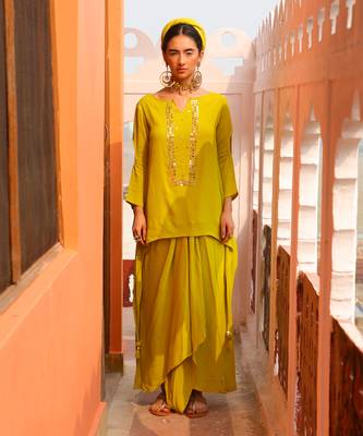 Neon Yellow Tunic Set 1
