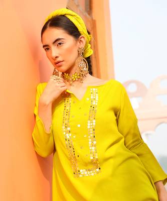 Neon Yellow Tunic Set 3