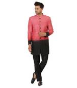 Featuring ombre indowestern in onion pink and black paired with Black trouser.