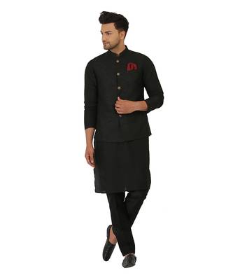 Feturing Classic Brocade Nehru jacket with kurta and pants. 2