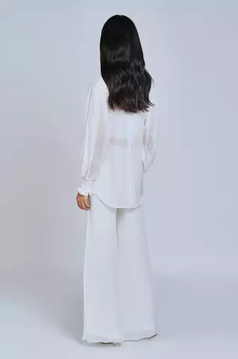 White Vintage Collar Daisy Shirt