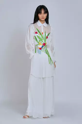 White Blooms  Shirt