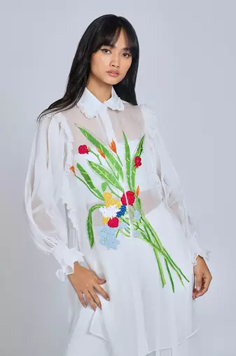 White Blooms  Shirt