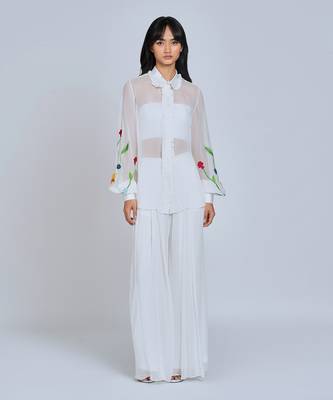 White Floral Sleeves  Shirt 1