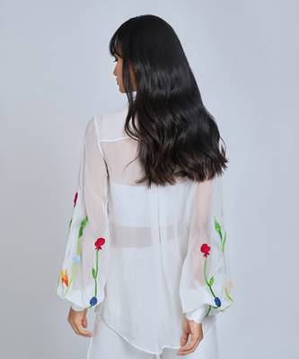 White Floral Sleeves  Shirt 4