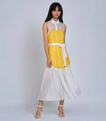 Yellow Corset Midi  Dress
