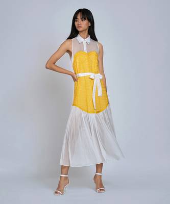 Yellow Corset Midi  Dress 2