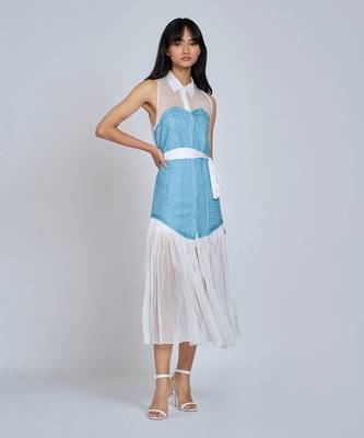 Blue Corset Midi Dress 1