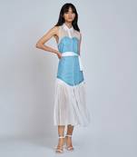 Blue Corset Midi Dress