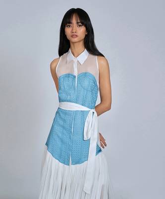 Blue Corset Midi Dress 2