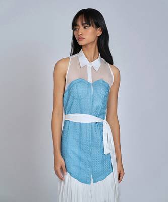 Blue Corset Midi Dress 3