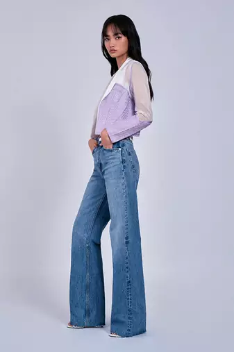 Lilac Cropped  White Blazer