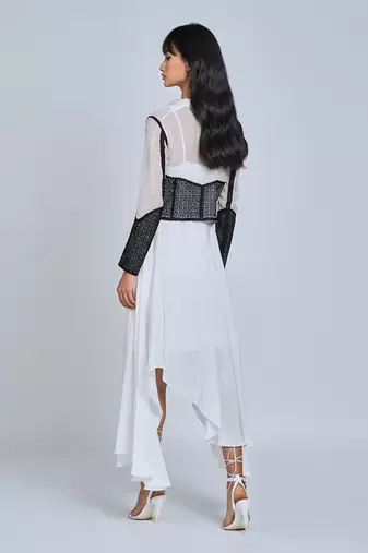 Black Cropped White Blazer