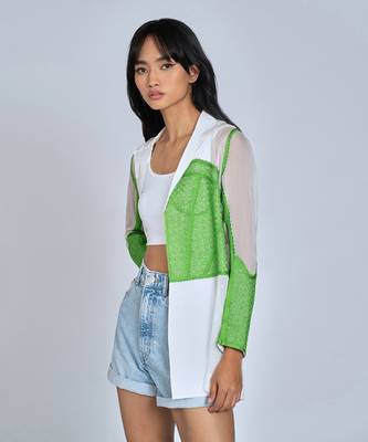 Green Long White Blazer 4