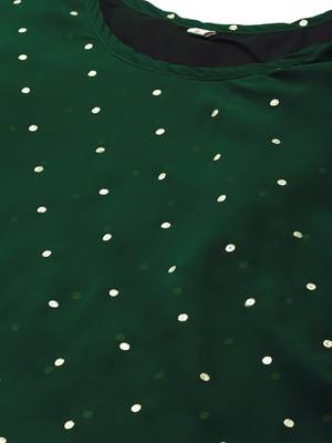 Green printed georgette short-kurtis 5