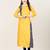 Mustard embroidered rayon ethnic-kurtis